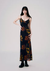 Mesh Slim Fit Suspender Dress